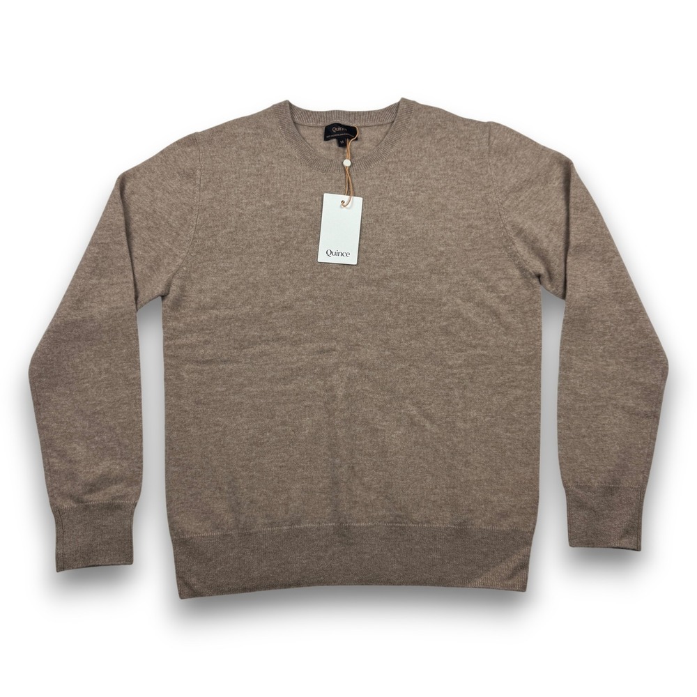 Quince Mongolian Cashmere Crewneck Sweater Oatmeal M SGK001-14463